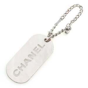 Chanel Bag Charm A25216 Silver Metal 04V 2004 Model Keychain Key Ring Plate W...